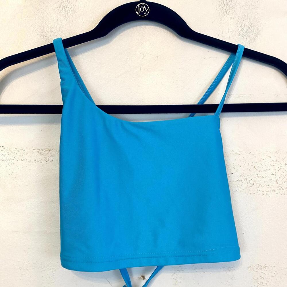 SUPERDOWN bright blue asymmetric crop top sz M - Picture 3 of 5